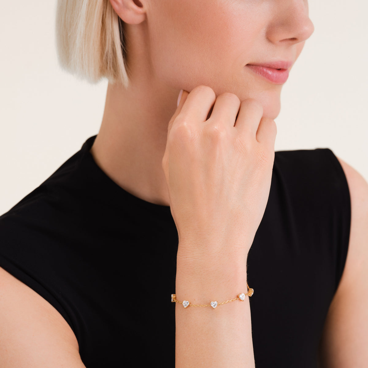 Row Hearts Bracelet JBRHG-J1013,leftcolumn,
