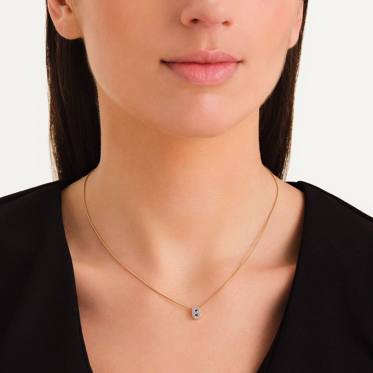 Crystal Letter B Necklace leftcolumn