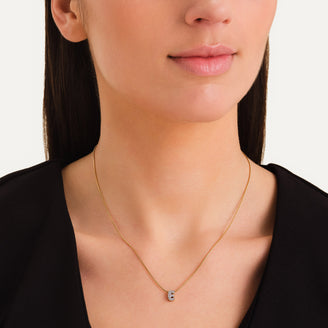 Crystal Letter E Necklace leftcolumn
