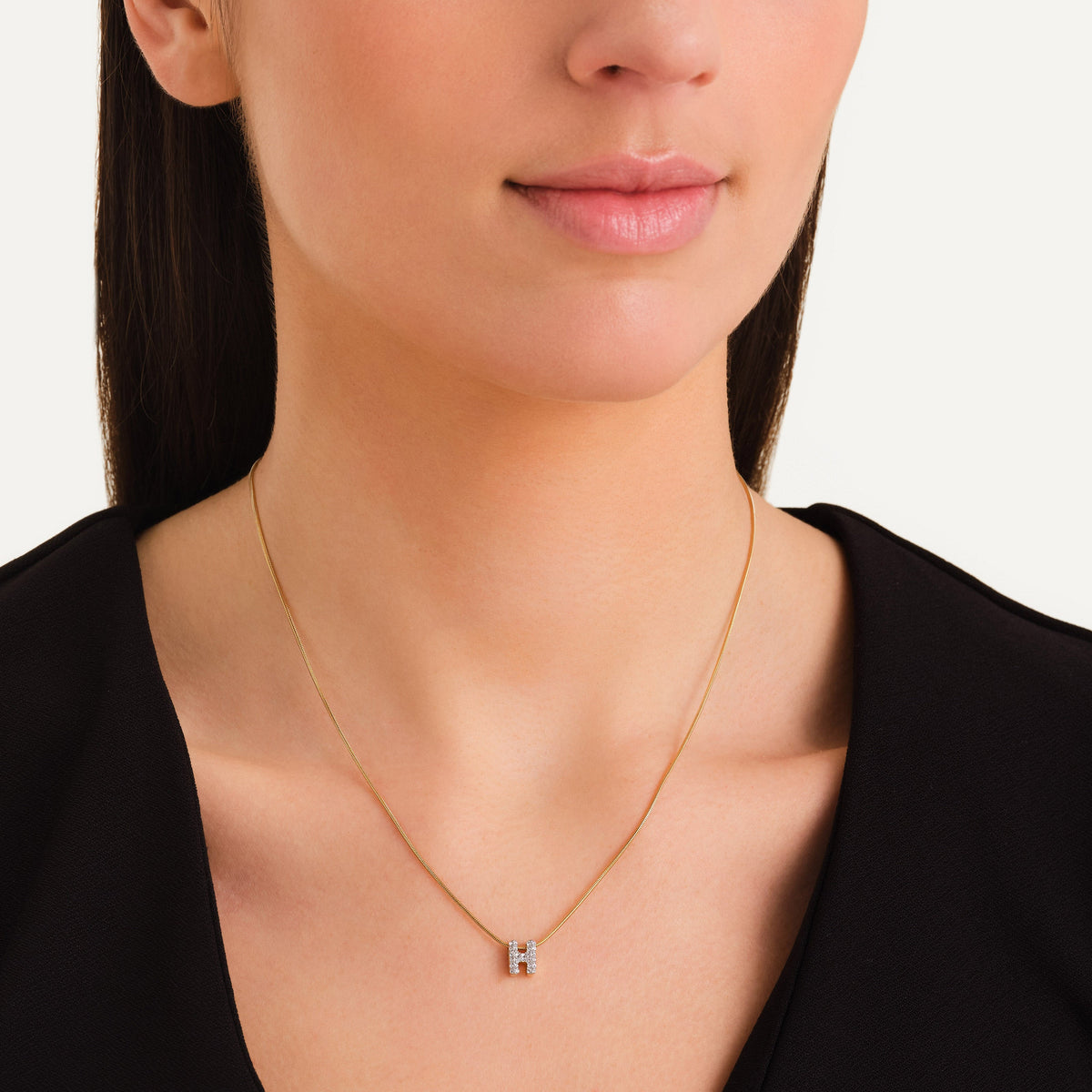 Crystal Letter H Necklace leftcolumn
