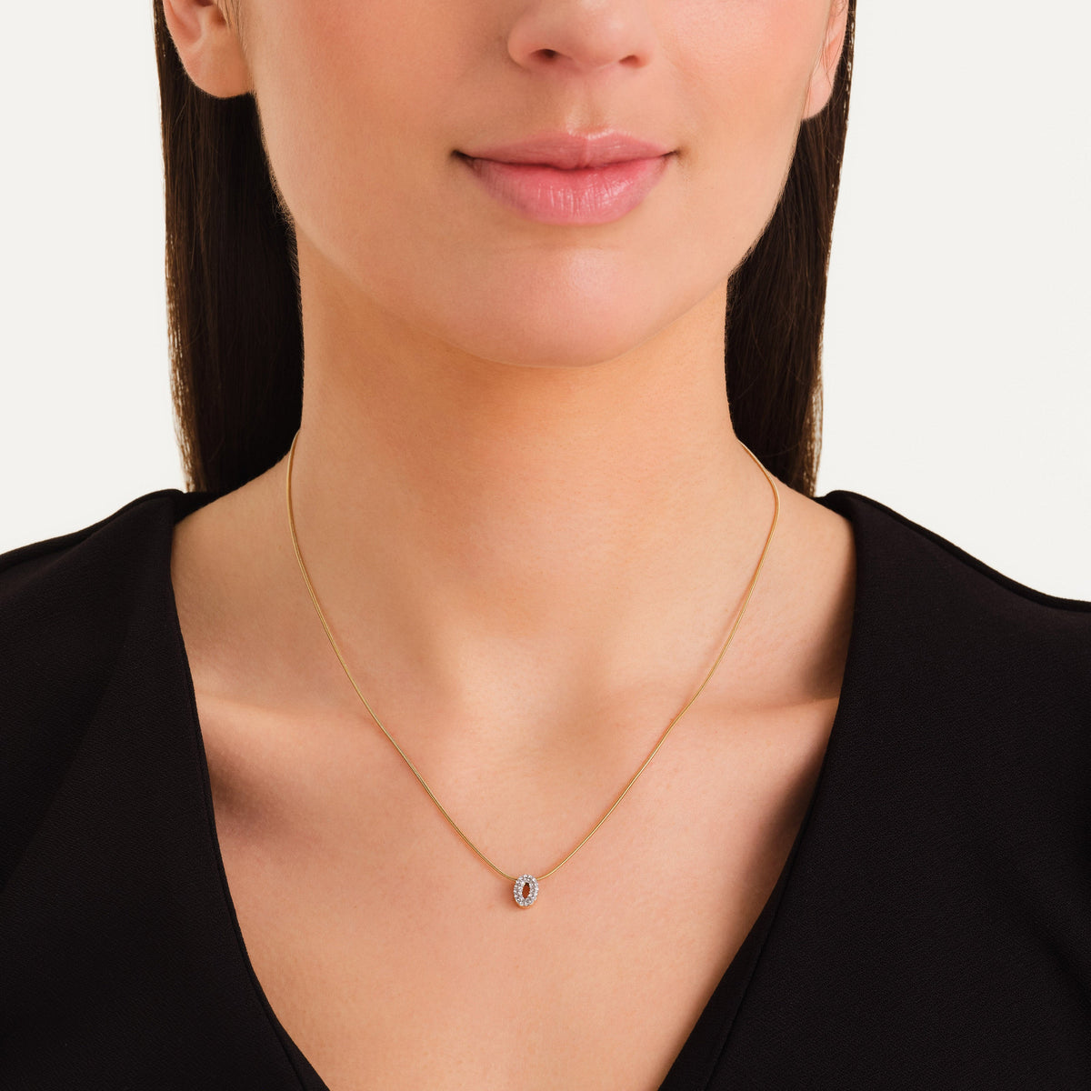 Crystal Letter O Necklace leftcolumn