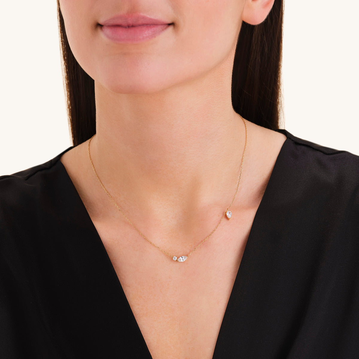 Mixed Crystals Necklace JNMSG-J1306,leftcolumn,