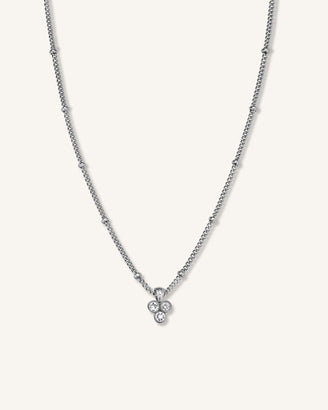Necklace With Triple Crystals Charm leftcolumn