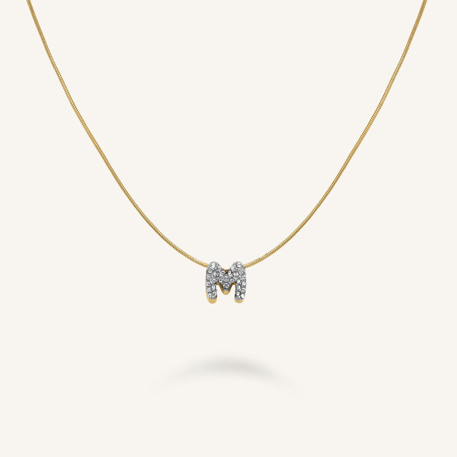 Crystal Letter M Necklace